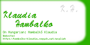 klaudia hambalko business card